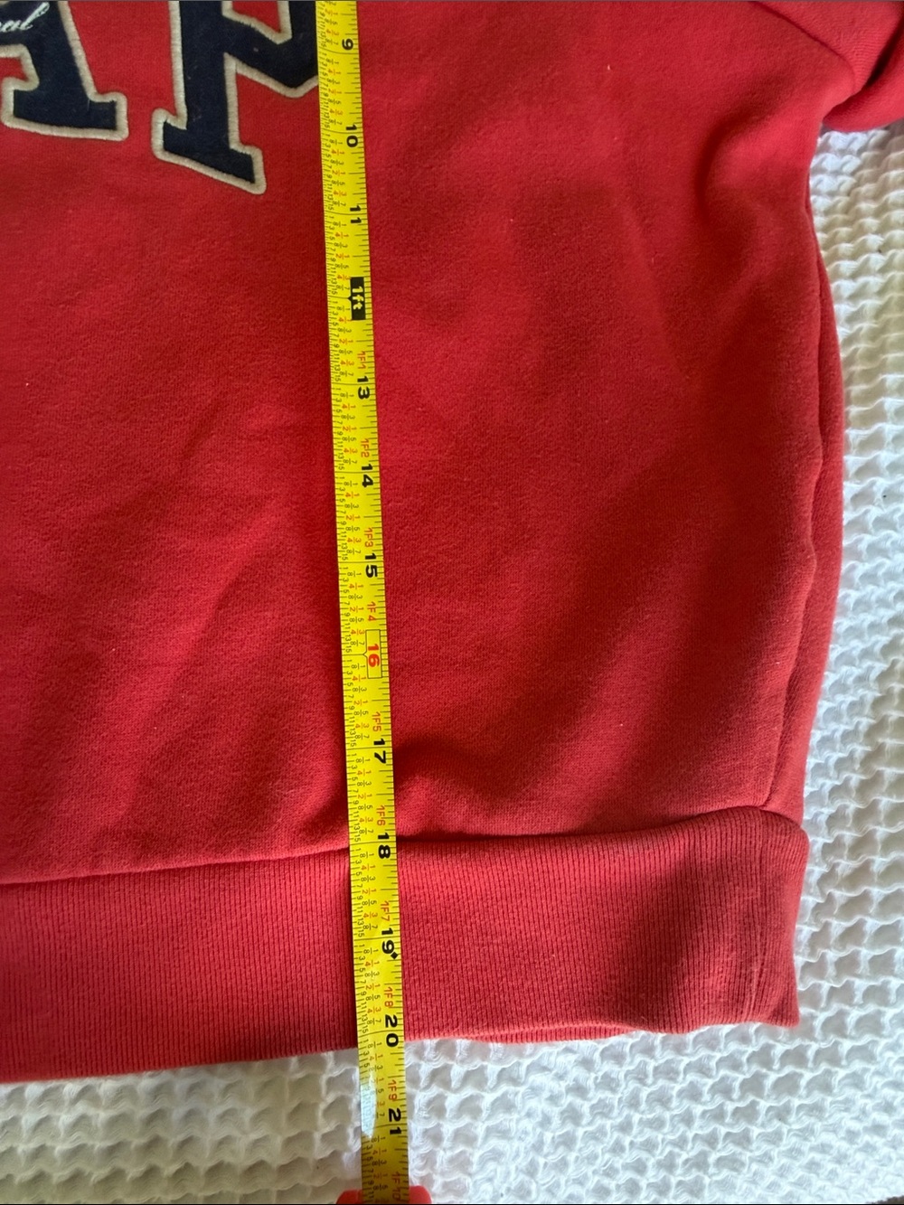 GAP Kids Red Logo Crew Sweatshirt with Black Trim - Picture 6 of 7